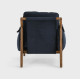 Velvet Midnight Blue Fabric Rubberwood Accent Chair